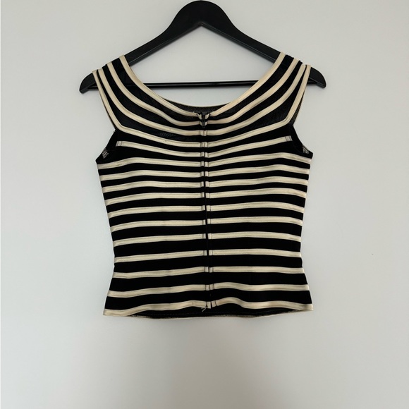 JS Collections Fitted Off Shoulder Bateau Neckline Top - Picture 2 of 5